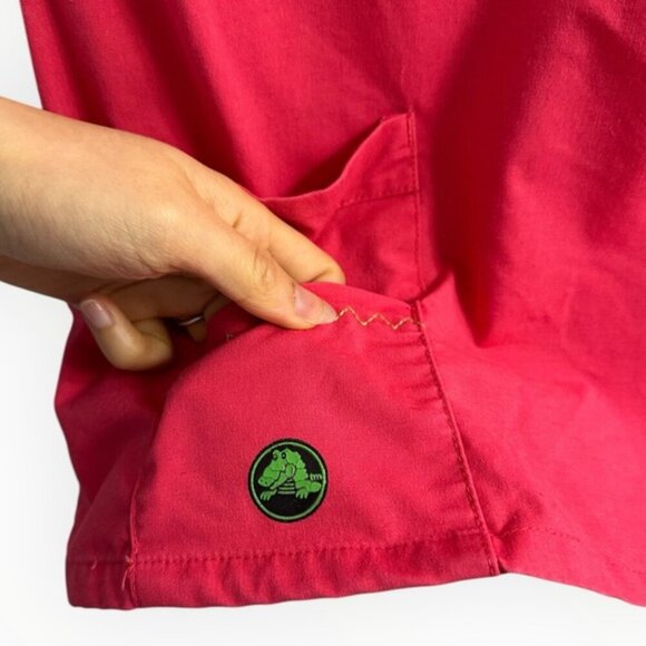 CROCS Medical Apparel scrubs short sleeve pink coral V-neck figs pullover top XS - Picture 4 of 7
